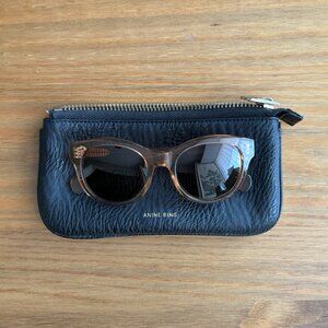 Anine Bing Brown Sunglasses with Leather Case